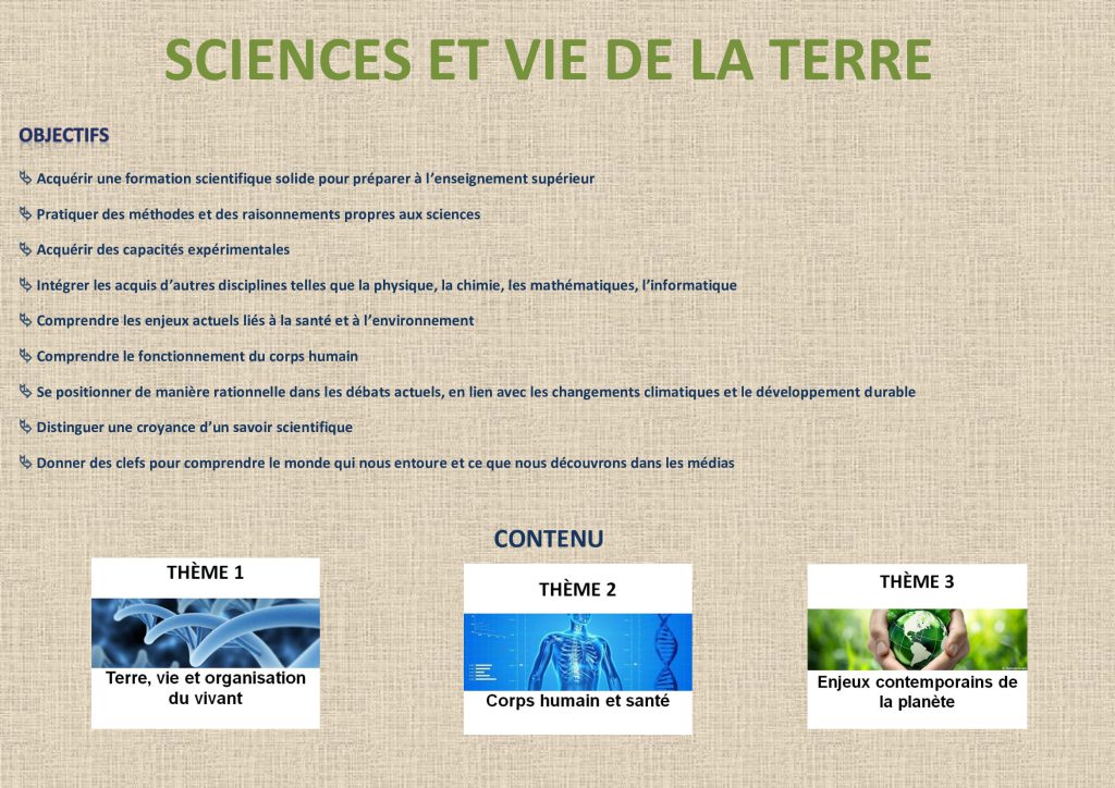 Sciences et Vie de la Terre (SVT) – Cité Scolaire Mangin Sarrebourg